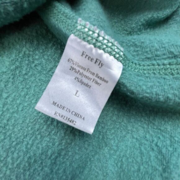 Free Fly 1/4 Zip Shirt Mens Large Green Performance Casual Fleece Pullover - Picture 9 of 11